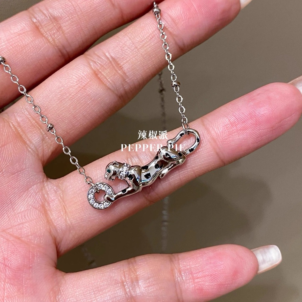 Silver Necklace with Crystal Detail